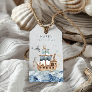 Pirate Ship with Animals Kids Party  Gift Tags