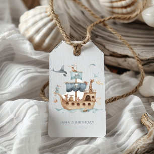 Pirate Ship with Animals Kids Party Gift Tags