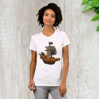 Pirate Ship with Skull Flag