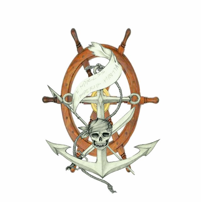Pirate Sigil Photo Sculpture Key Ring (Front)