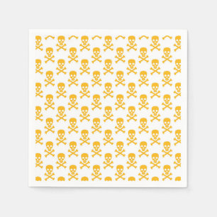 Pirate Silhouette Yellow Crossbones Colourful Kids Napkin