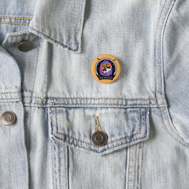 Pirate skeleton cat 3 cm round badge (In Situ)