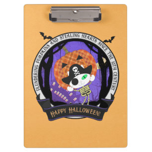 Pirate skeleton cat clipboard