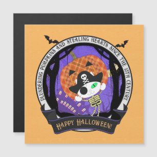 Pirate Skeleton Cat Magnetic Card