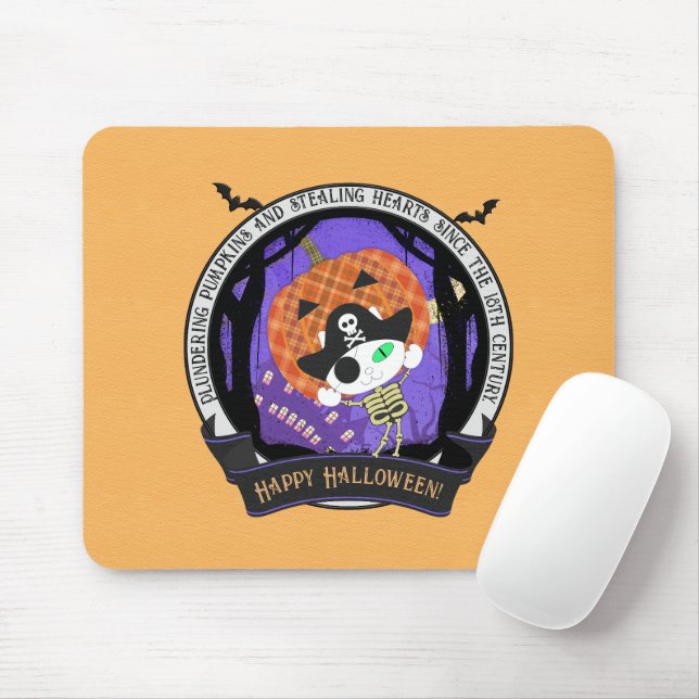 Pirate skeleton cat mouse mat (With Mouse)