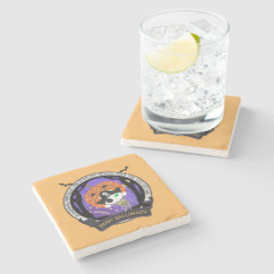 Pirate skeleton cat stone coaster