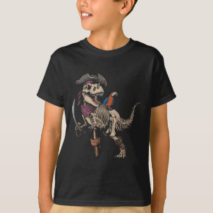 Pirate Skeleton Dinosaur T Rex Funny Tyrannosaurus T-Shirt