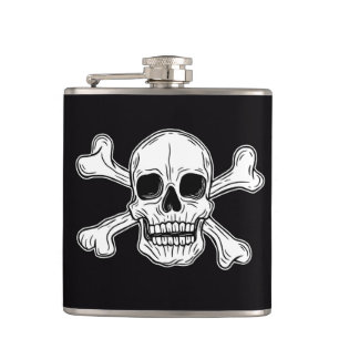 Pirate skeleton  Flag Hip Flask