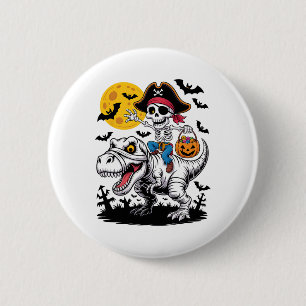 Pirate Skeleton Halloween T Rex Candy Dinosaur Shi 6 Cm Round Badge