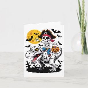 Pirate Skeleton Halloween T Rex Candy Dinosaur Shi Card