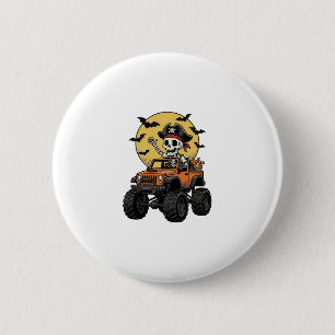 Pirate Skeleton Monster Truck Halloween Design_1 6 Cm Round Badge