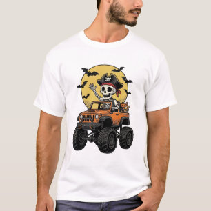 Pirate Skeleton Monster Truck Halloween Design_1 T-Shirt