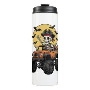 Pirate Skeleton Monster Truck Halloween Design_1 Thermal Tumbler