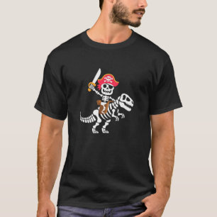 Pirate Skeleton Riding Dinosaur T-Rex T-Shirt