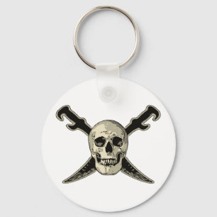 Pirate (Skull) - 2.25" Basic Button Keychain Key Ring
