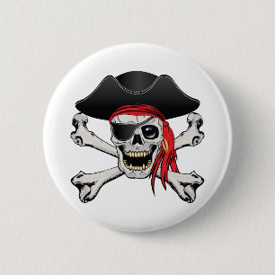Pirate Skull 6 Cm Round Badge
