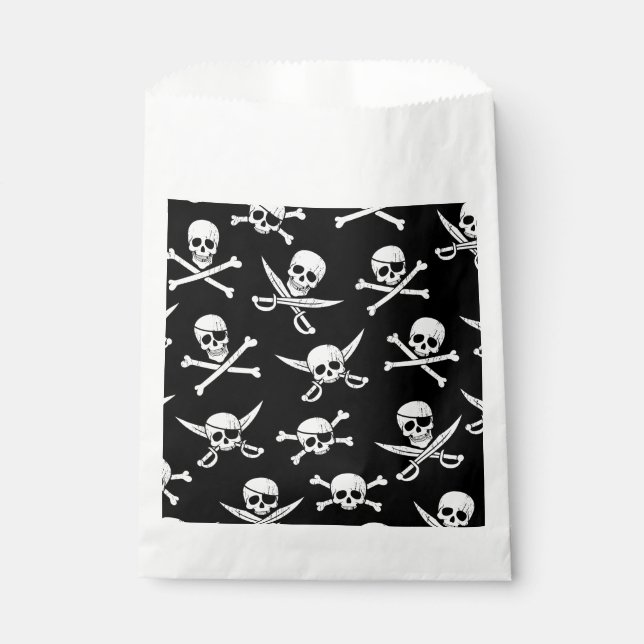 PIRATE SKULL AND BONES FAVOUR BAGS (Front)