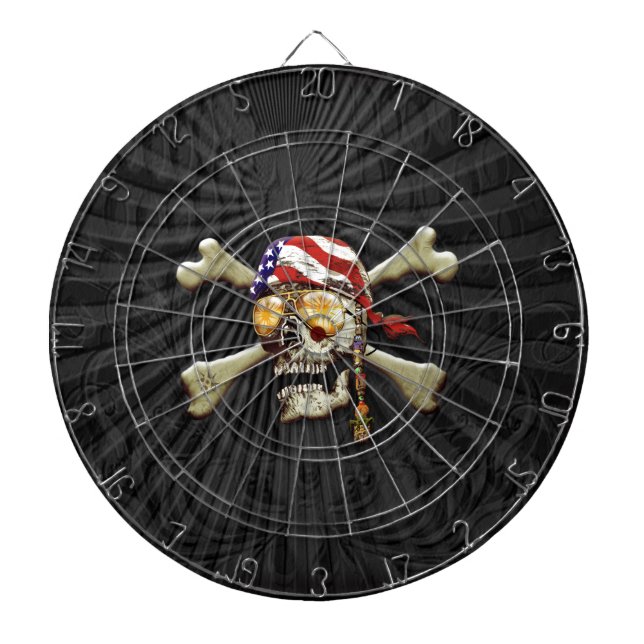 Pirate Skull and Cross Bones Dartboard (Front)
