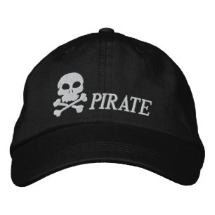 Pirate skull and cross bones embroidered hat