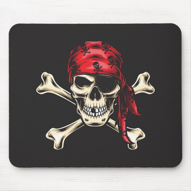 Pirate Skull and Cross Bones Mouse Mat (Front)
