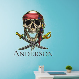 Pirate Skull and Cross Swords Wall Decal