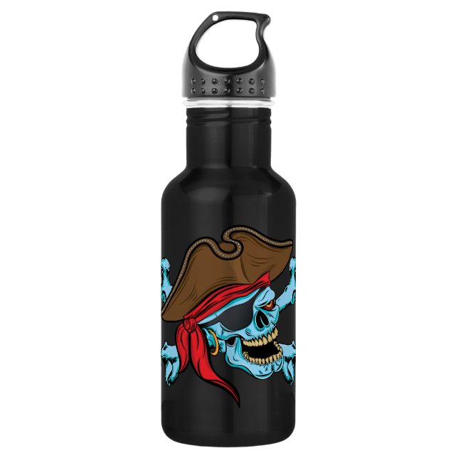 Pirate Skull and Crossbones 532 Ml Water Bottle (Front)