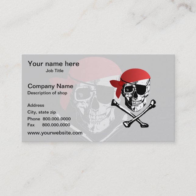 Pirate Skull and Crossbones Business Card (Front)