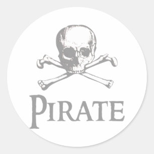 Pirate Skull and Crossbones Classic Round Sticker
