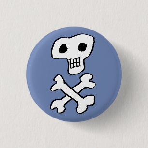 Pirate skull and crossbones design 3 cm round badge