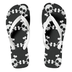 Pirate Skull and Crossbones Flip Flops