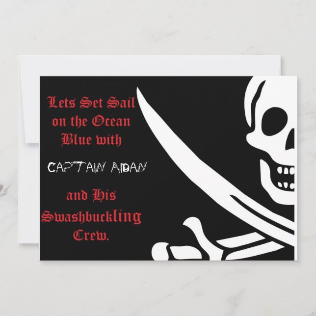 Pirate Skull and crossbones invitaion Invitation (Front)