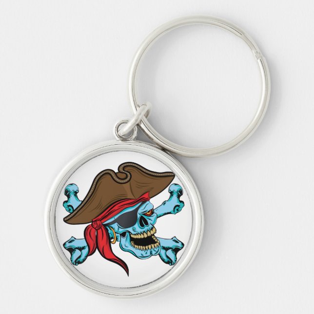Pirate Skull and Crossbones Key Ring (Front)