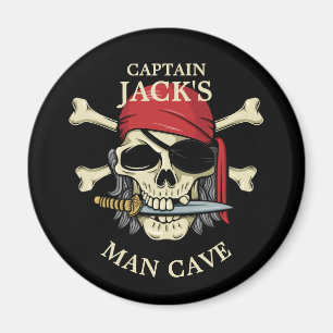Pirate Skull and Crossbones Man Cave Magnet