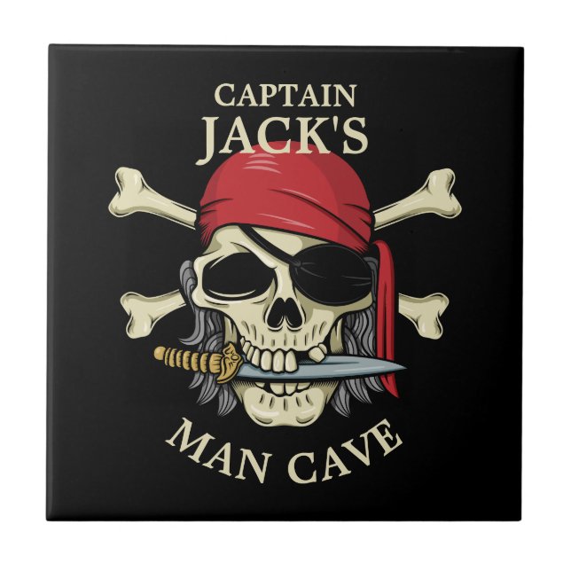 Pirate Skull and Crossbones Man Cave Tile (Front)