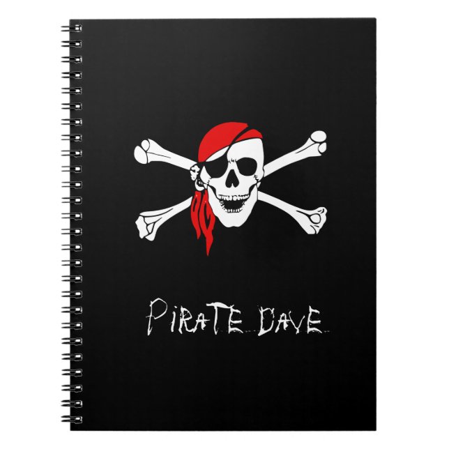 Pirate Skull and Crossbones  Notebook (Front)