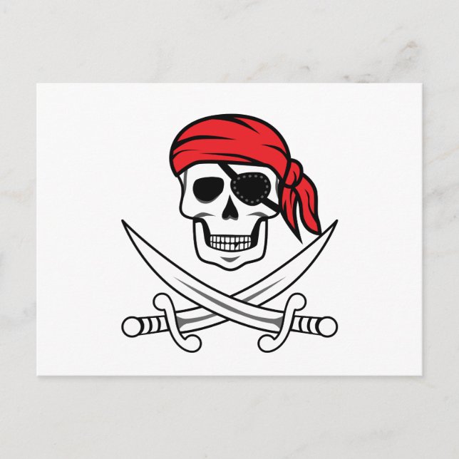 Pirate Skull and Crossbones Postcard (Front)