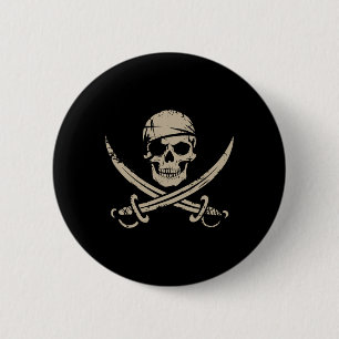 Pirate Skull And Crossbones Skeleton Halloween For 6 Cm Round Badge