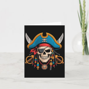 Pirate Skull And Crossbones Skeleton Halloween For Card