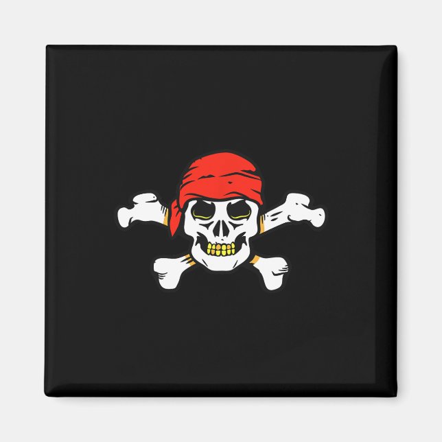 Pirate Skull And Crossbones Skeleton Halloween For Magnet (Front)