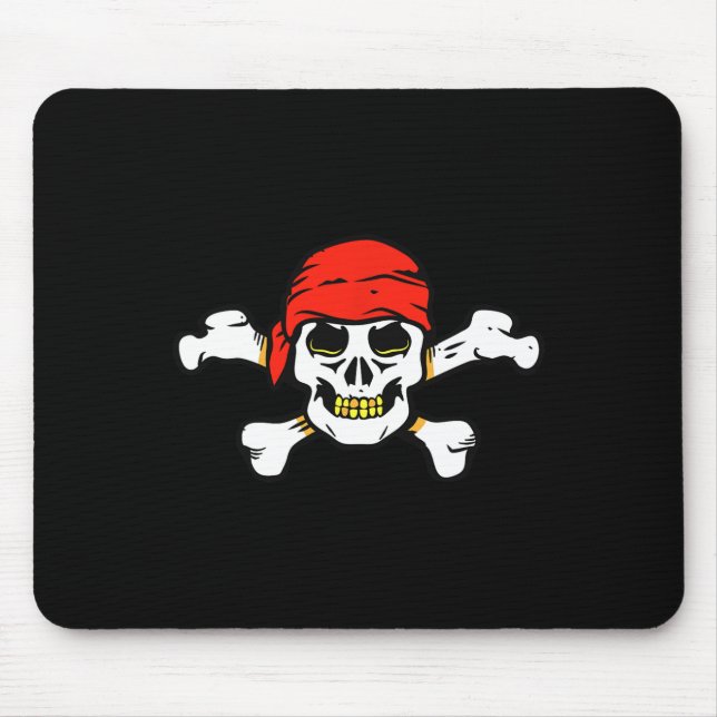 Pirate Skull And Crossbones Skeleton Halloween For Mouse Mat (Front)