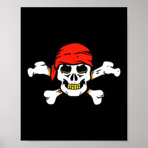 Pirate Skull And Crossbones Skeleton Halloween For Poster