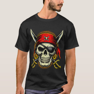 Pirate skull and crossbones skeleton halloween T-Shirt