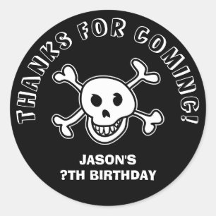 Pirate skull and crossbones stickers or seals