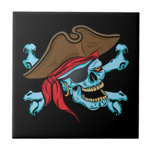 Pirate Skull and Crossbones Tile