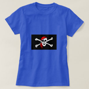 Pirate Skull and Crossbones with Red Bandanna T-Shirt