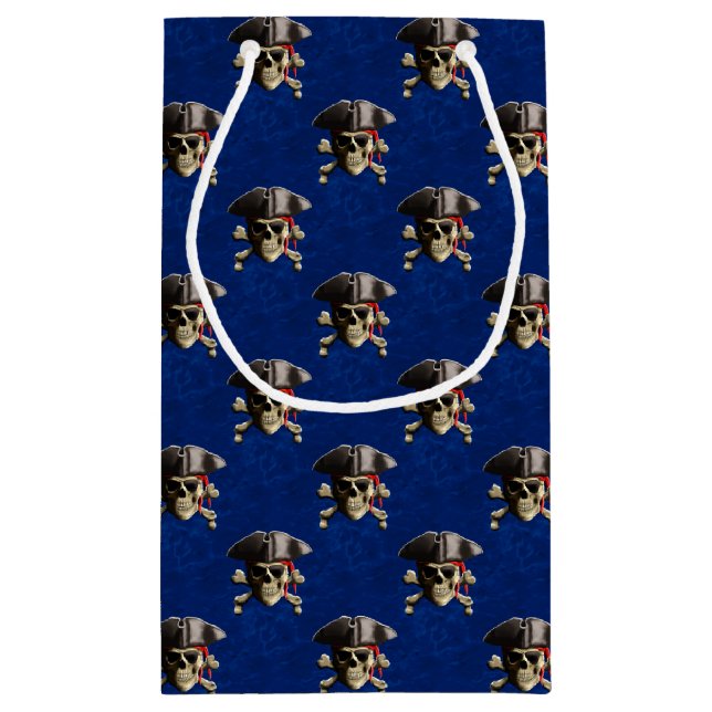 Pirate Skull And Hat Small Gift Bag (Back)