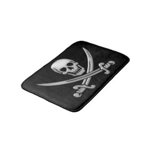 Pirate Skull and Sword Crossbones   Bath Mat
