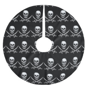 Pirate Skull and Sword Crossbones (TLAPD) Brushed Polyester Tree Skirt