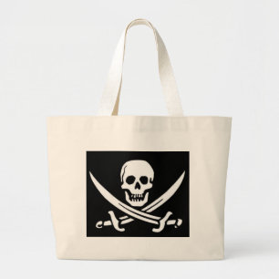 Pirate Skull and Swords Large Tote Bag