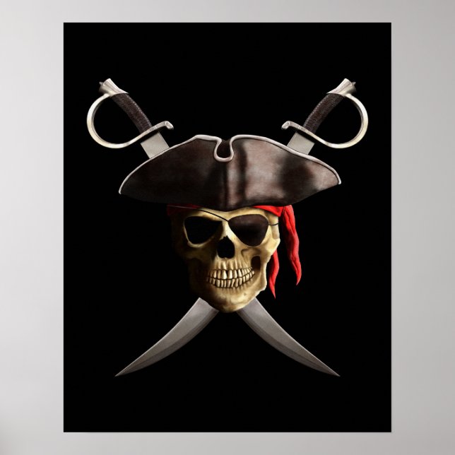 Pirate Skull And Swords Poster (Front)